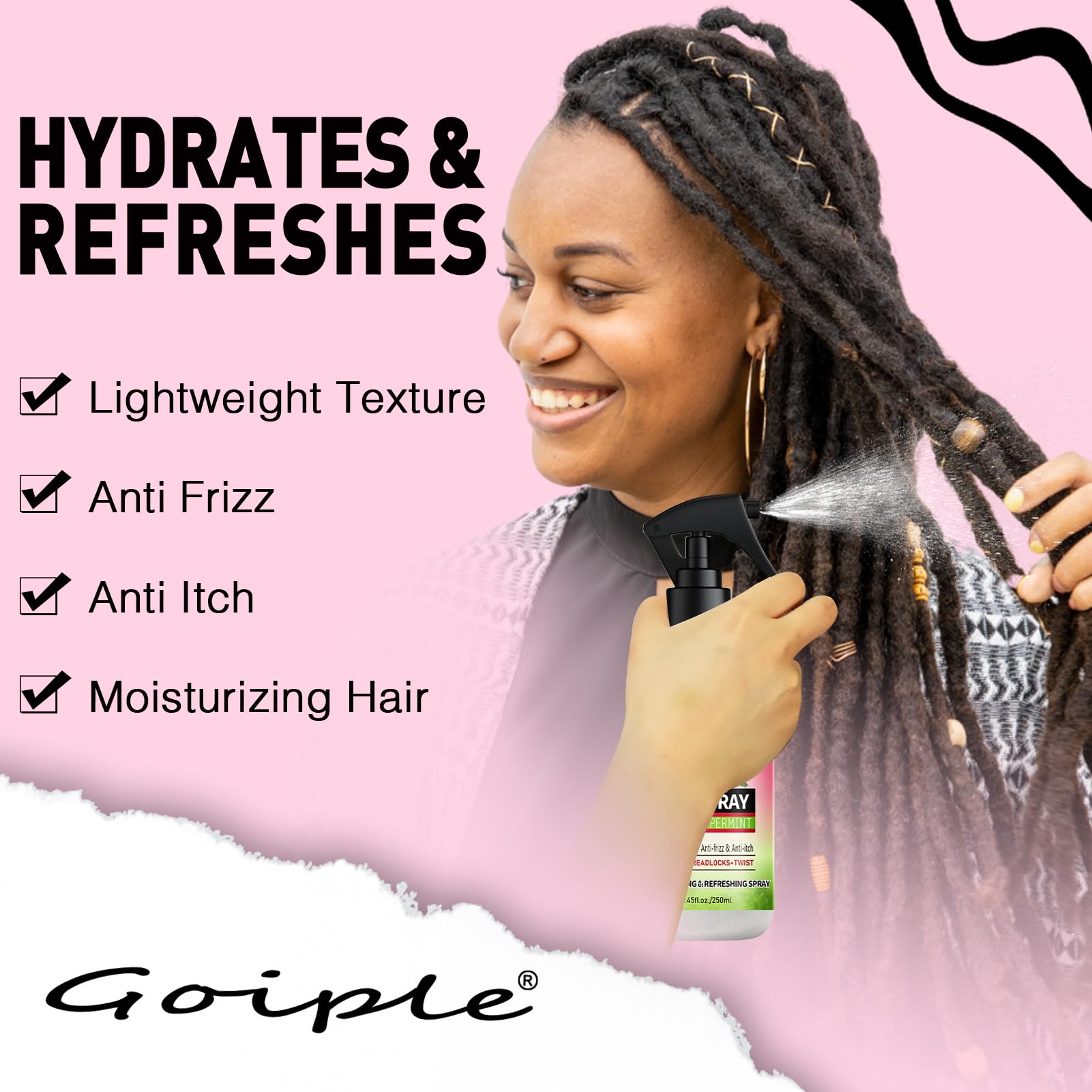 Goiple Rose Water close-up shows natural ingredients in the formula.