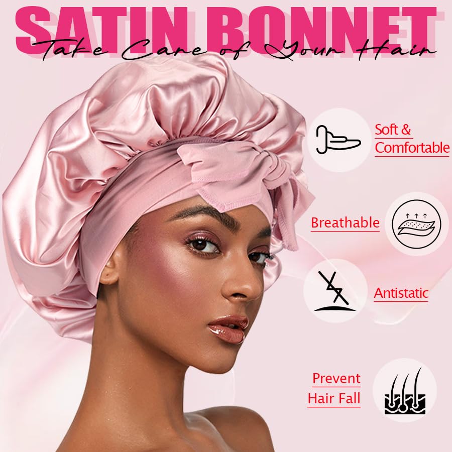 Goiple Satin Braid Bonnet protects hairstyle overnight.