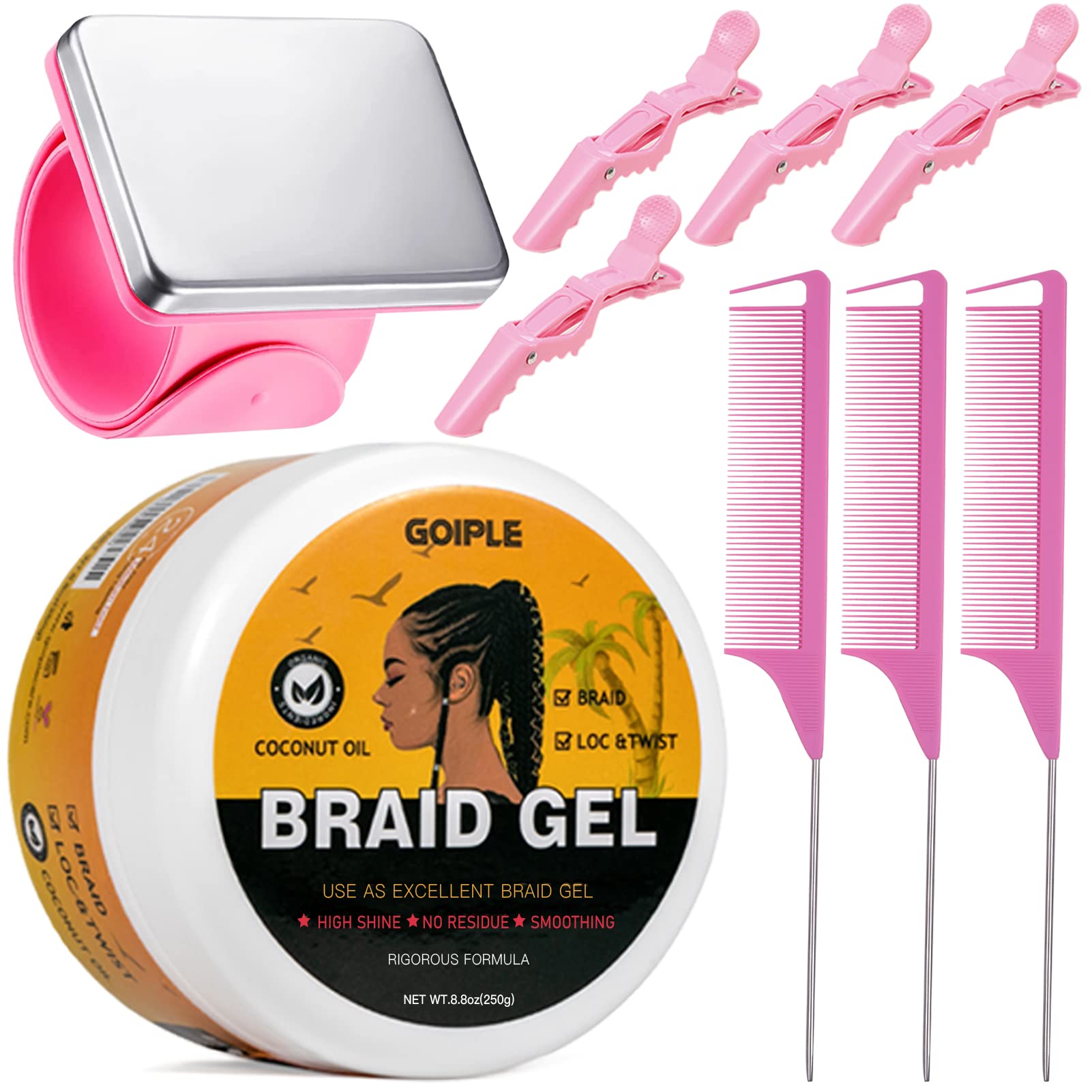 Goiple strong hold braiding gel bottle for sleek, long-lasting braids.