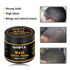 Close-up of defined waves with Goiple Butter for smooth texture.