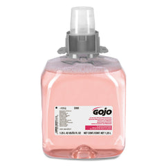GOJO FMX-12 cranberry foam refill bottle shown to promote sink cleanliness