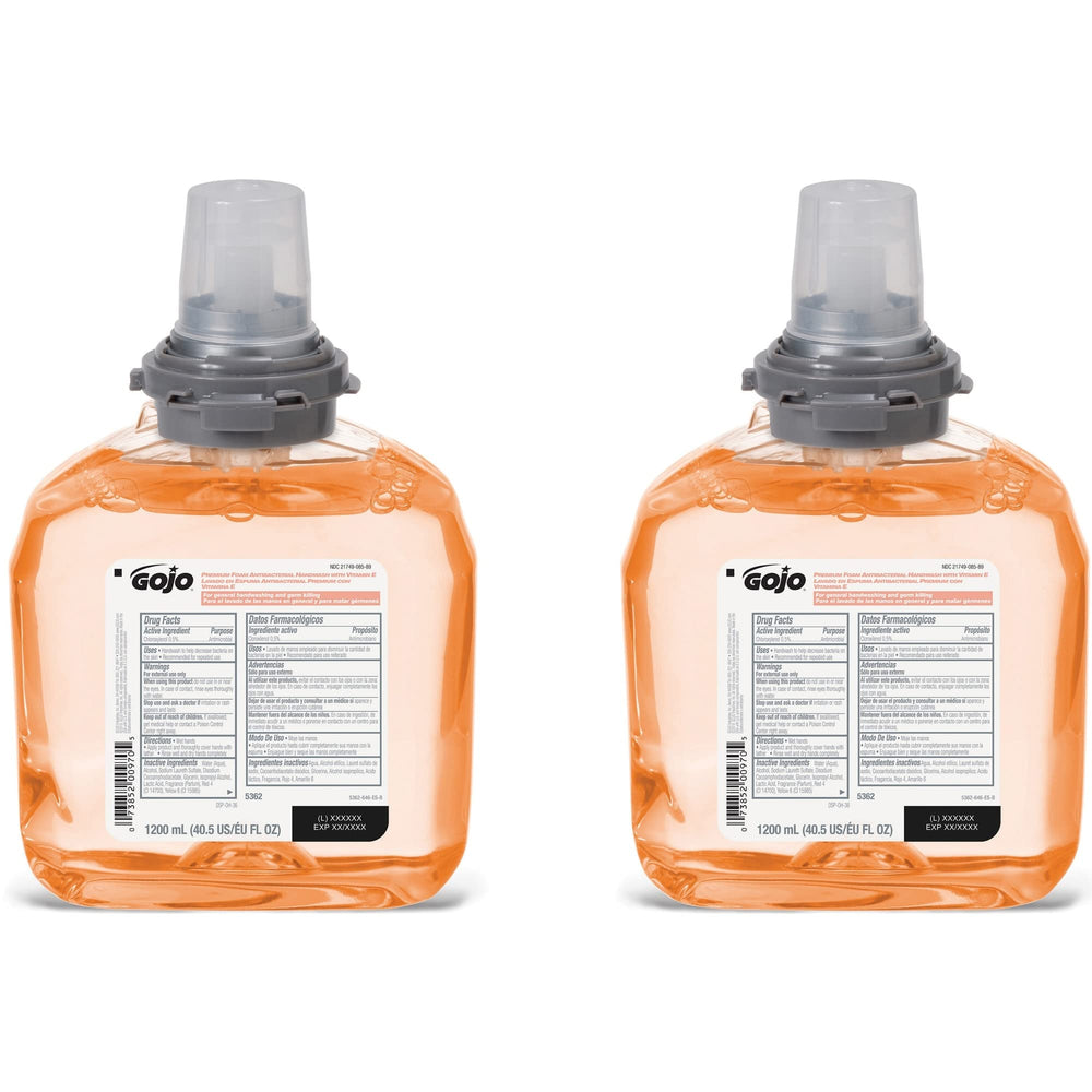 GOJO TFX foam handwash bottle label detail and branding.