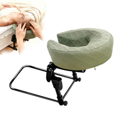 GOKKYOA massage headrest for bed cradle in turquoise supports comfortable prone positioning during home sessions.