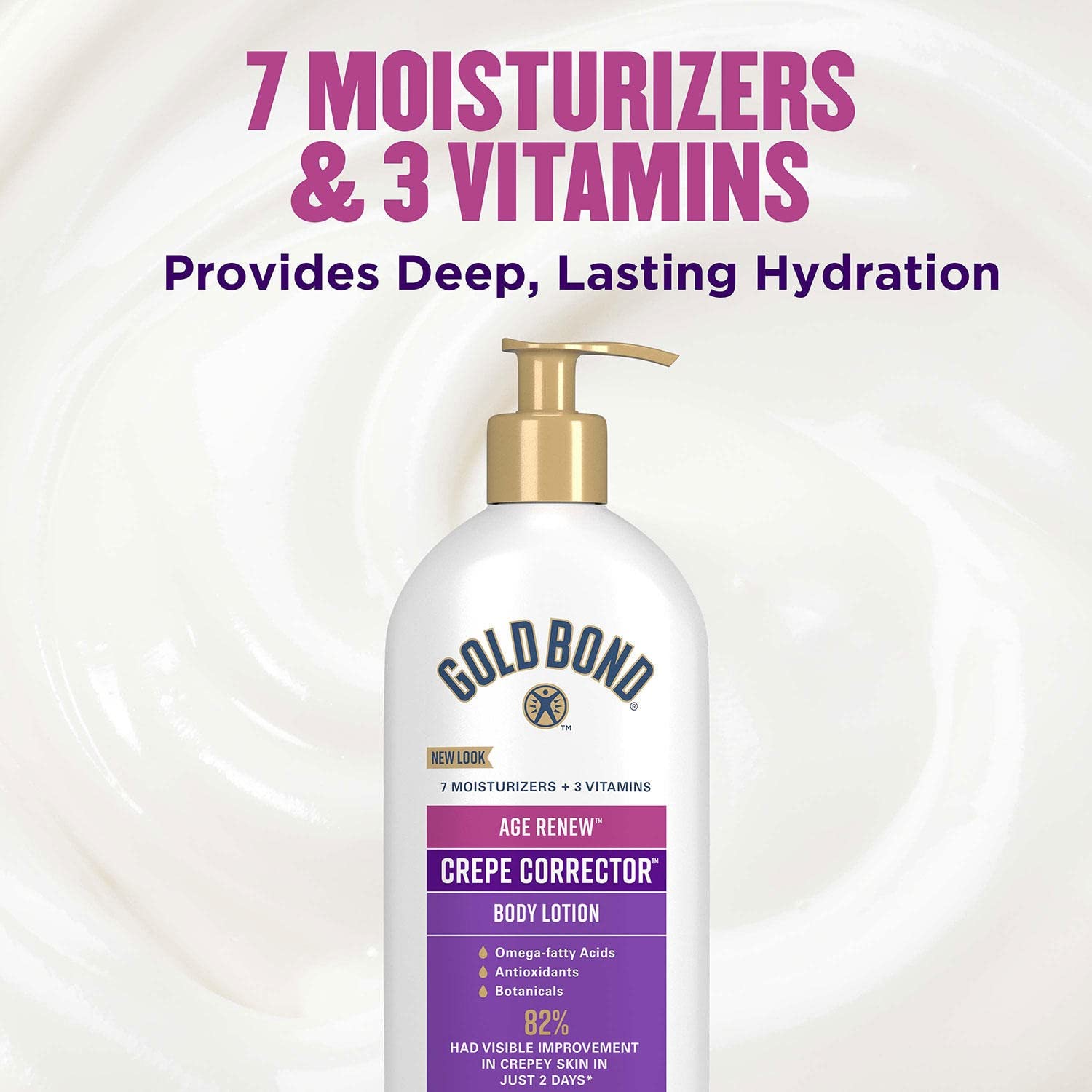 Gold Bond Crepe Corrector bottle back label with daily care directions