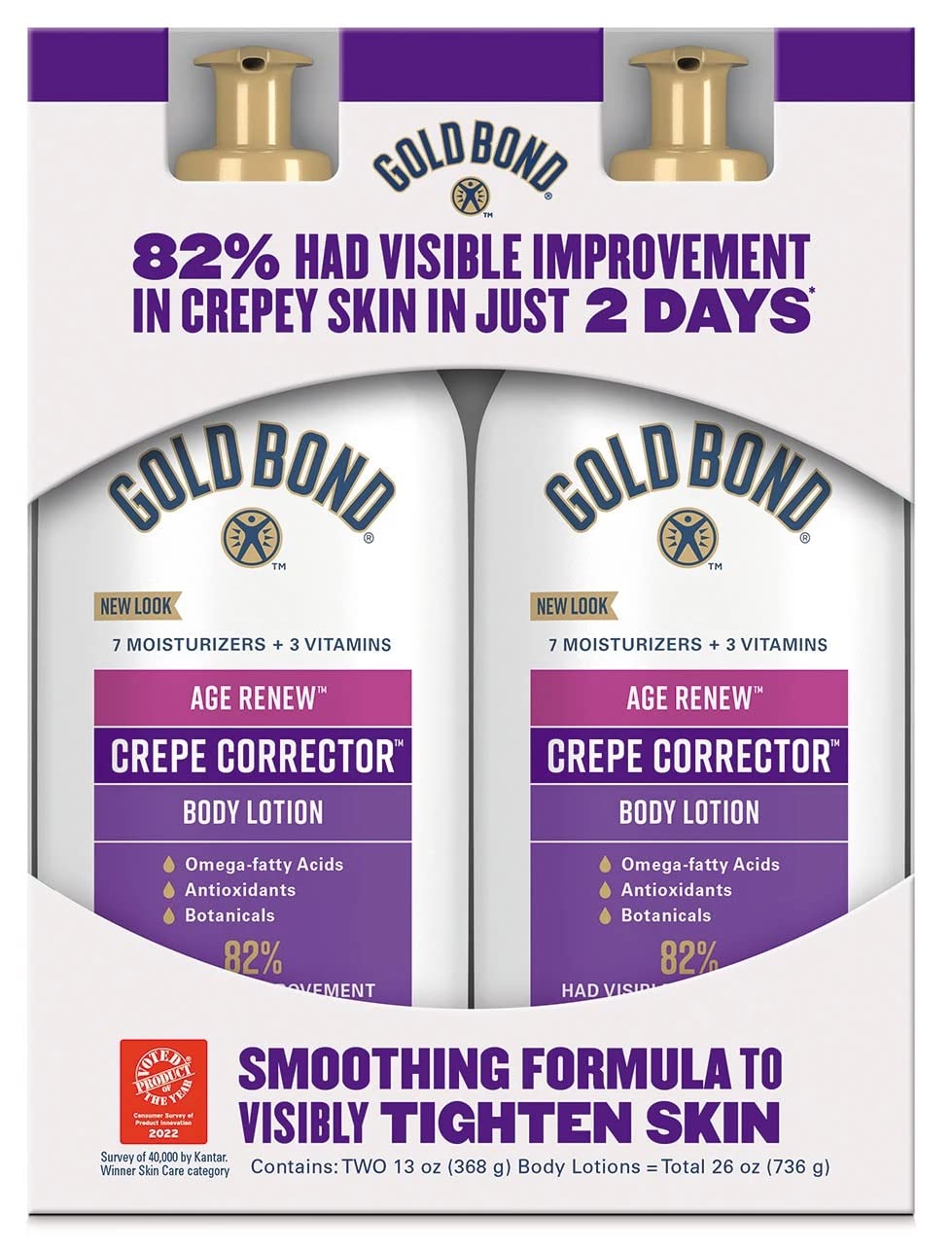 Gold Bond Age Renew Crepe Corrector bottle front for smoother skin