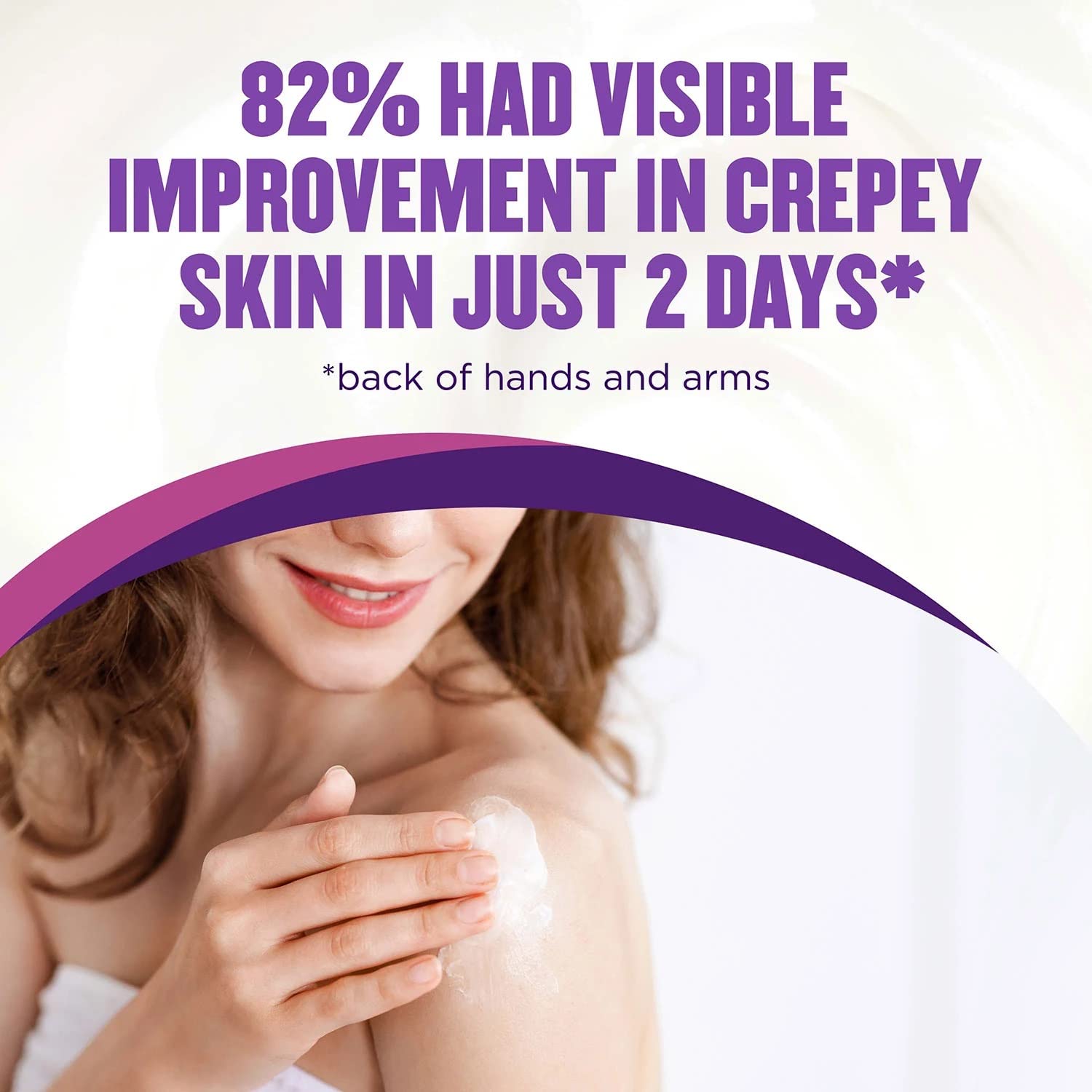 Skin surface close-up after using Gold Bond Crepe Corrector
