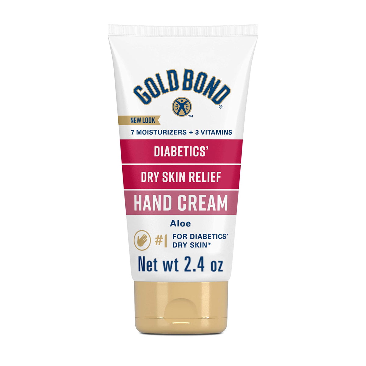 Gold Bond Diabetics' Dry Skin Relief Hand Cream bottle shows quick hydration