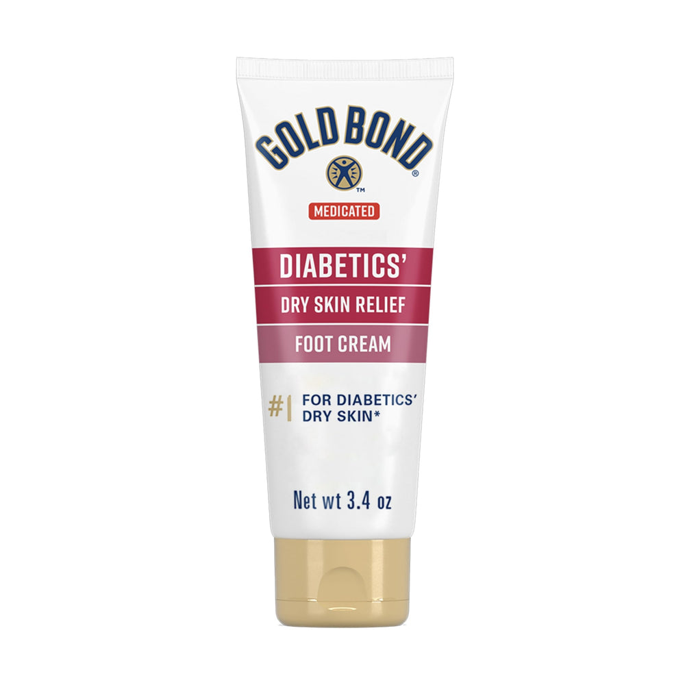 Gold Bond Diabetics Foot Cream bottle front for daily foot hydration.