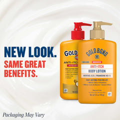 Gold Bond lotion applied to hand demonstrating soothing, moisturizing action