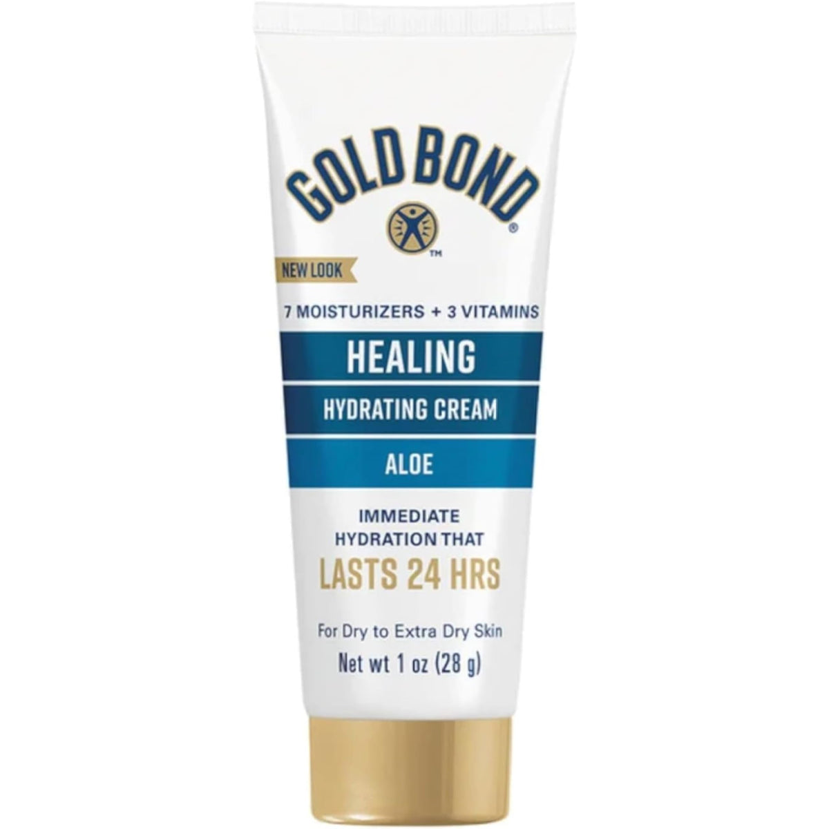Gold Bond Aloe healing lotion 1oz tube for portable daily moisture.