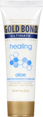 Gold Bond Ultimate Healing Lotion swirl on surface, non-greasy feel.