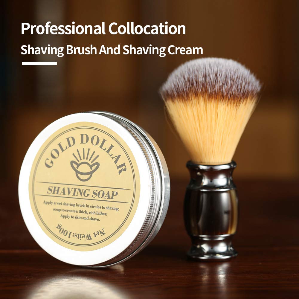 Gold Dollar retro shaving in use for an authentic barber experience