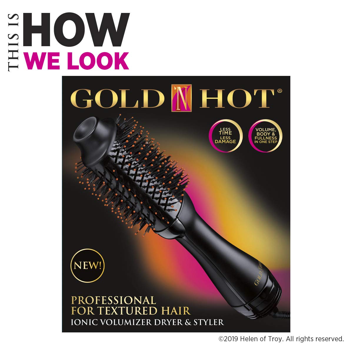 Gold N Hot ergonomic black handle for comfortable grip.