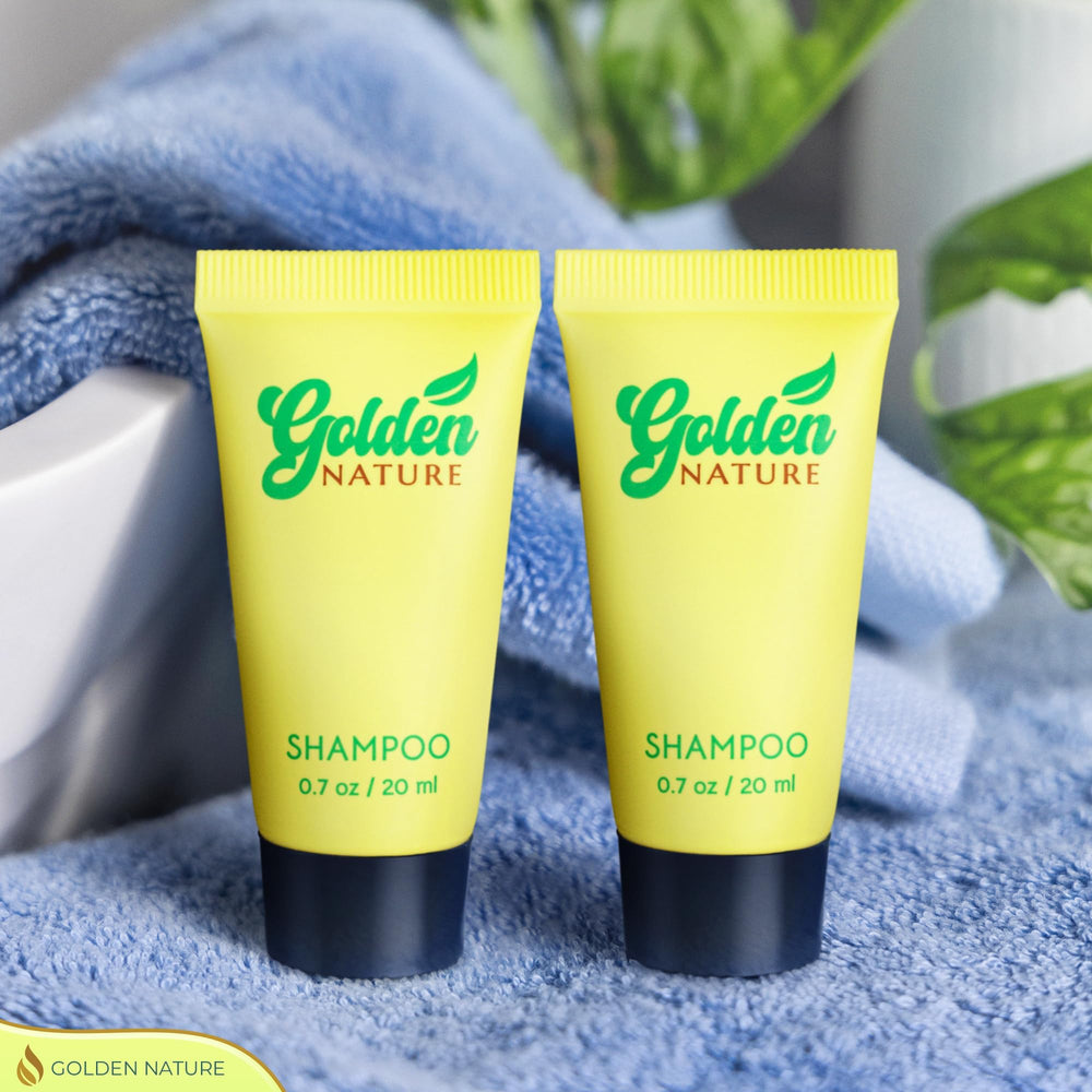 Golden Nature jasmine-scented shampoo bottle evokes spa-like scent