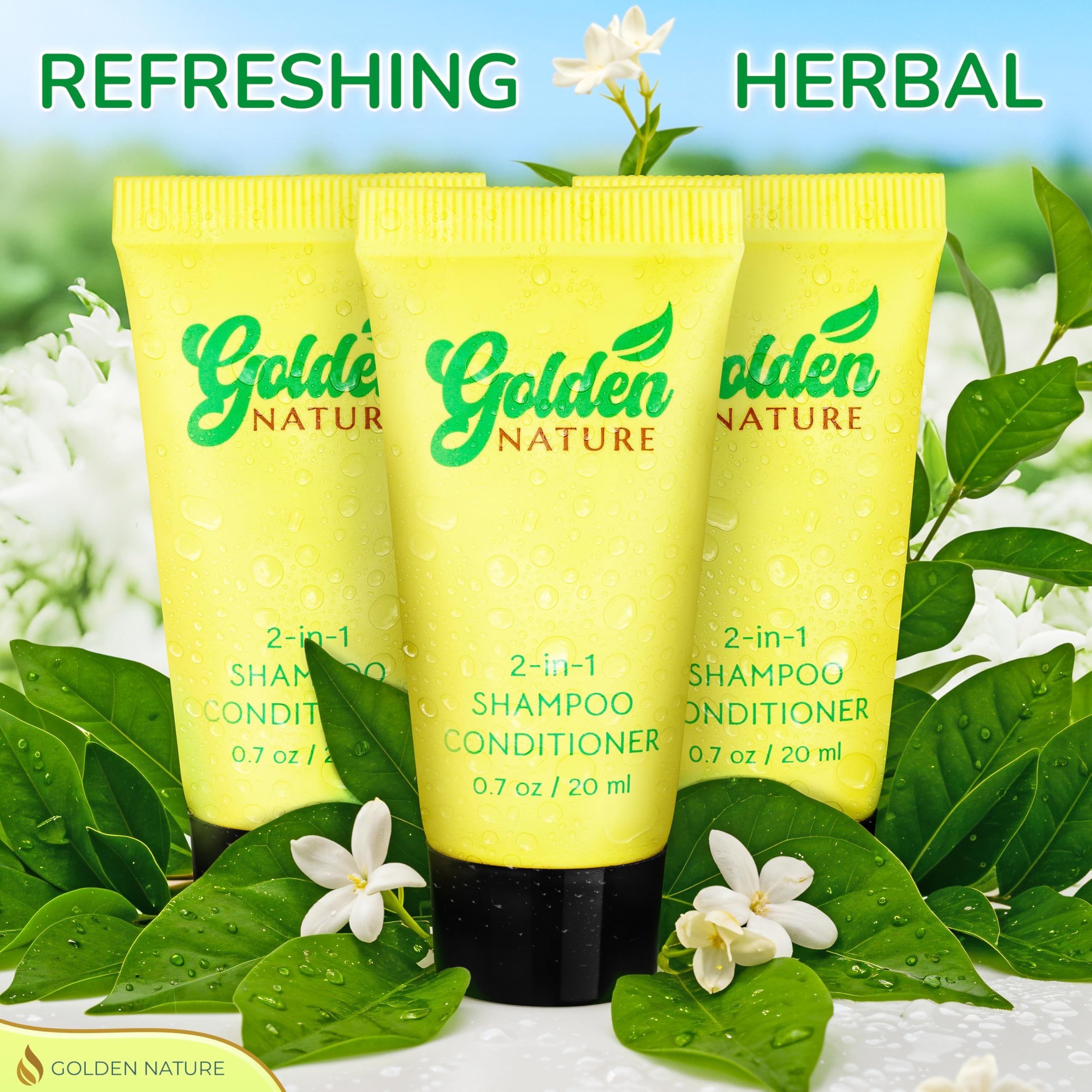 Golden Nature leakproof travel packaging for mess-free hotel stays.