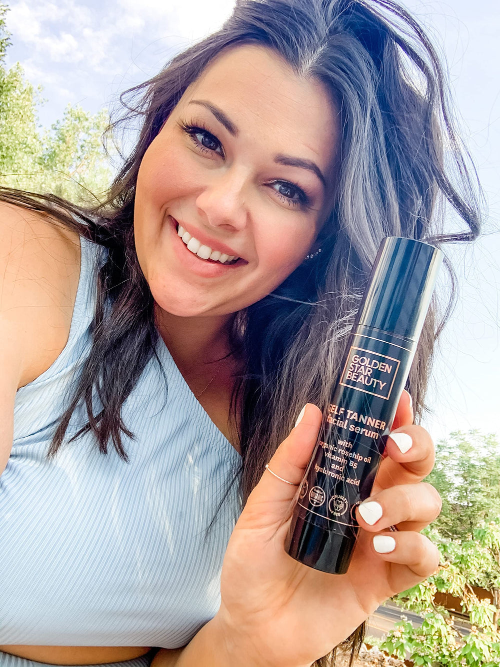 GOLDEN STAR BEAUTY Face Tanner packaging front showing natural sun-kissed glow hint.