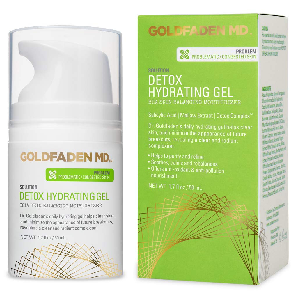 Goldfaden MD Detox Hydrating Gel bottle, balanced for oily skin