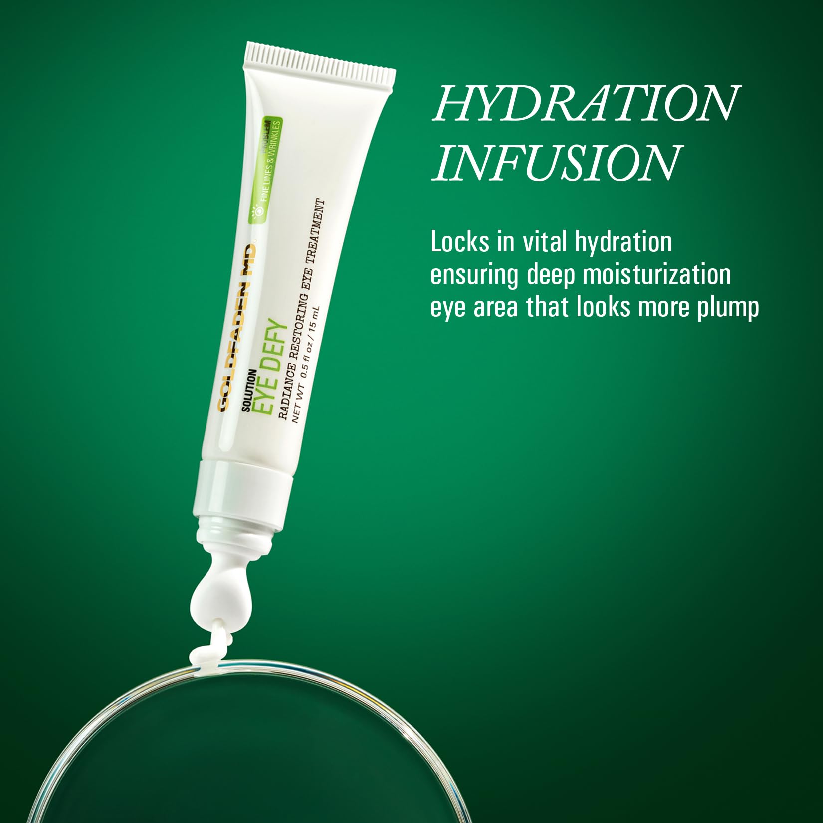 Goldfaden MD Eye Defy with hyaluronic acid and squalane delivers deep eye hydration