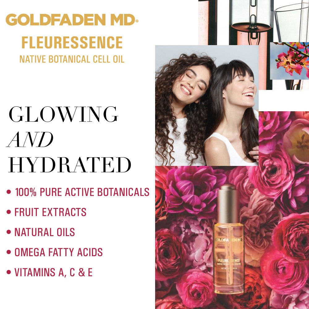 GOLDFADEN MD Fleuressence oil texture shows silky, non-greasy finish.