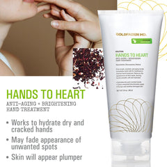 GOLDFADEN MD Hands to Heart texture close-up shows smooth, nourished skin