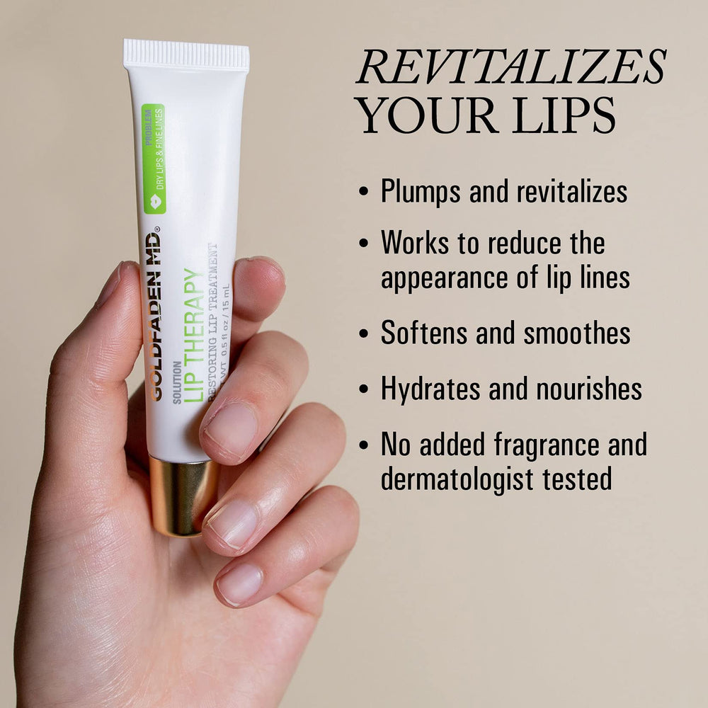Close up of Lip Therapy being applied for smooth lips.