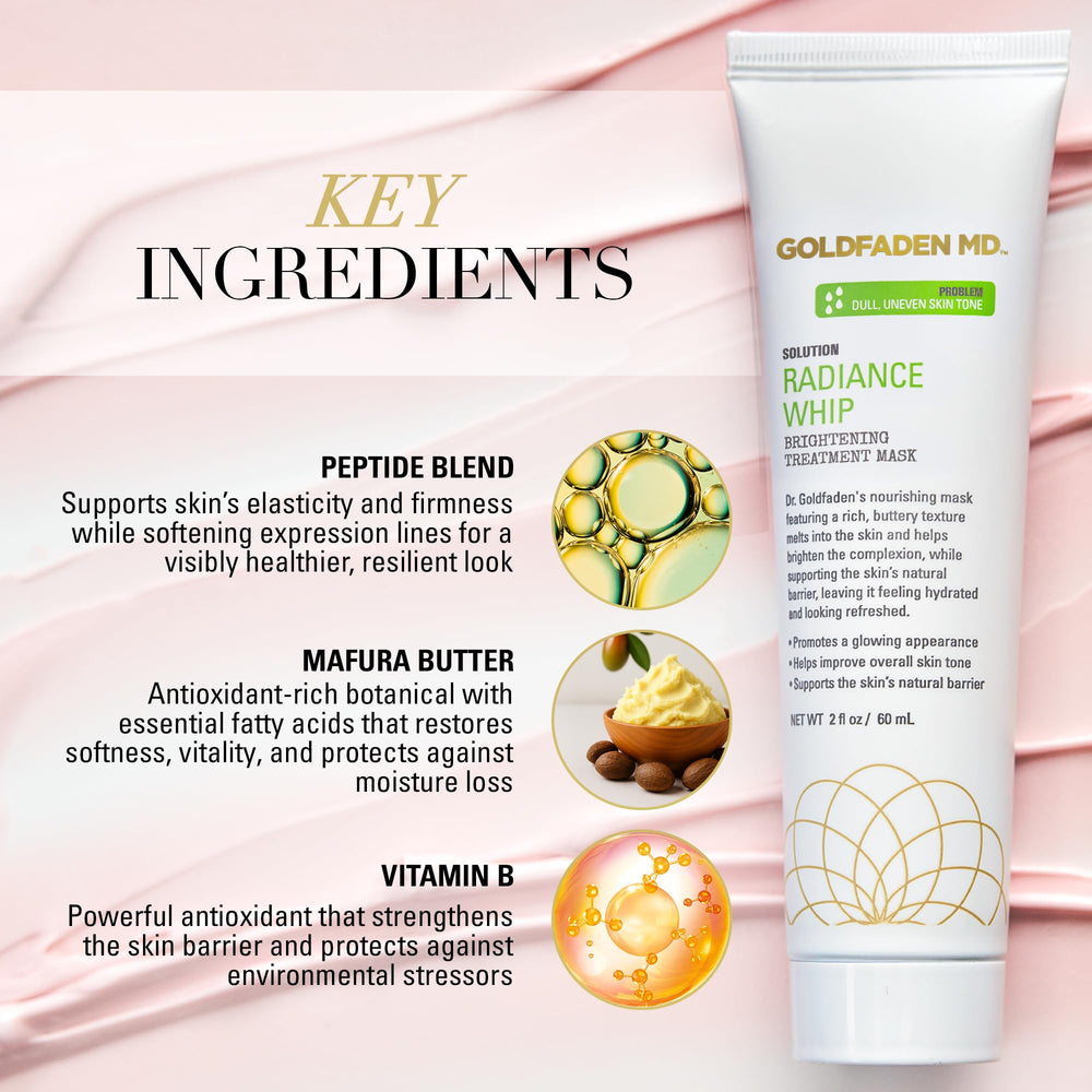 Goldfaden MD Radiance Whip texture close-up emphasizes creamy hydration