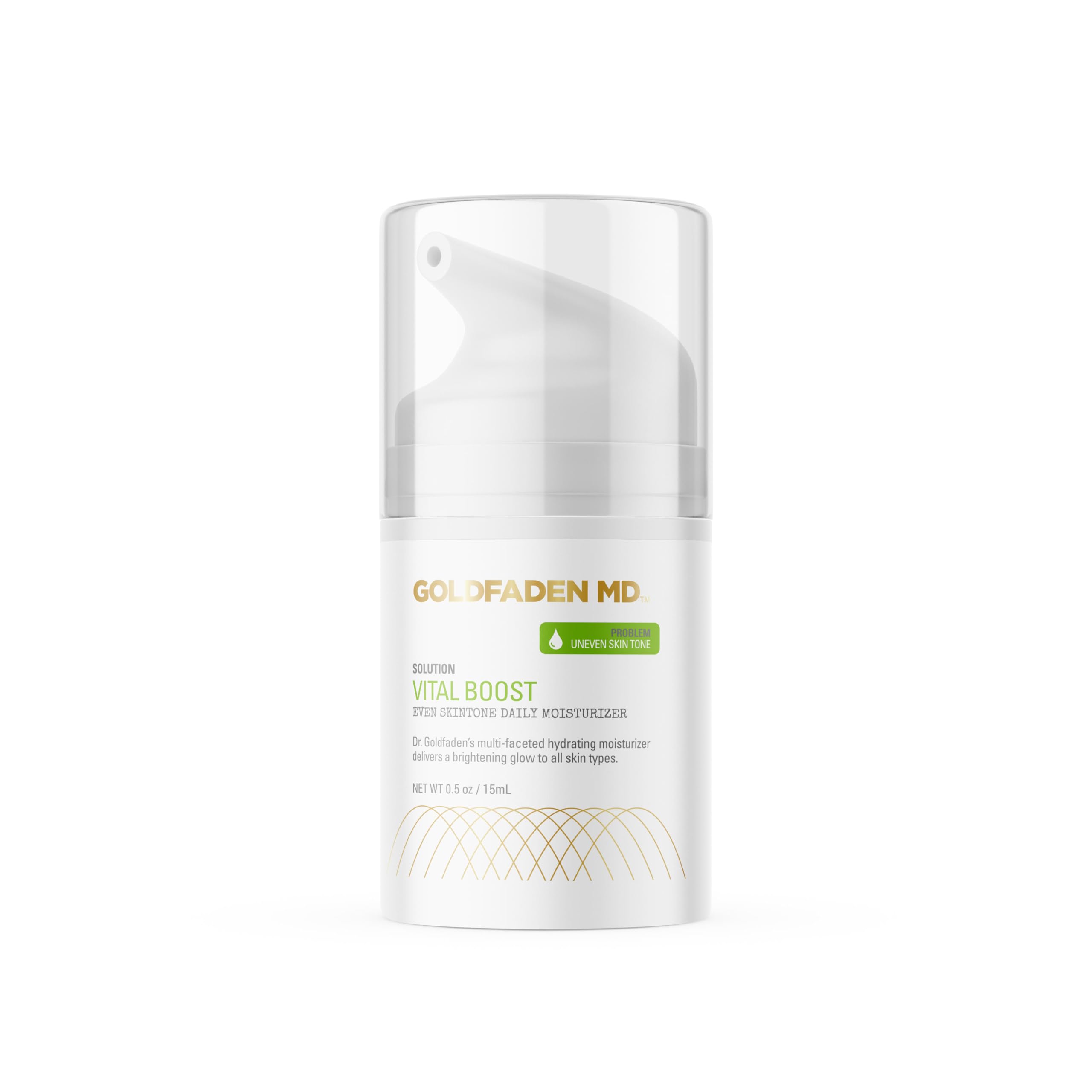 Goldfaden MD Vital Boost Grapefruit Oil bottle pouring for lasting hydration.
