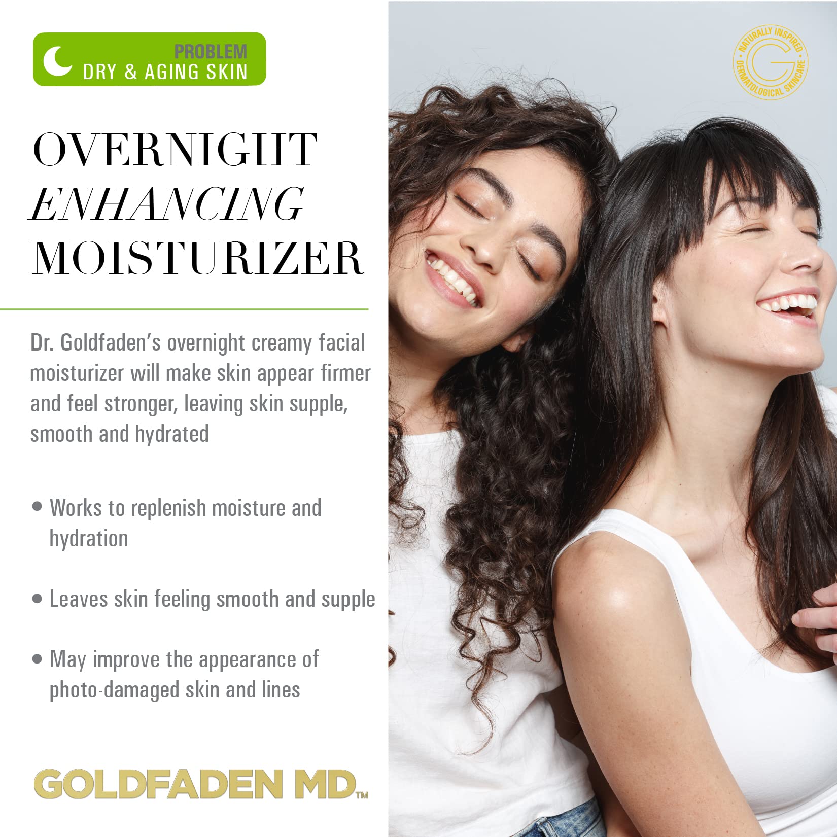 Texture close-up of Dr. Goldfaden Wake Up Call night cream for rapid absorption.