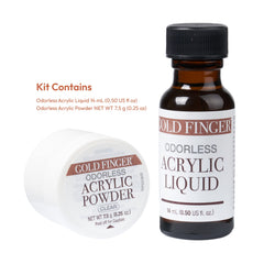 GoldFinger acrylic brush dipping action for precise ball formation on nails.