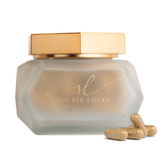 Goldie Locks Original Formula bottle promoting daily hair and nail support.