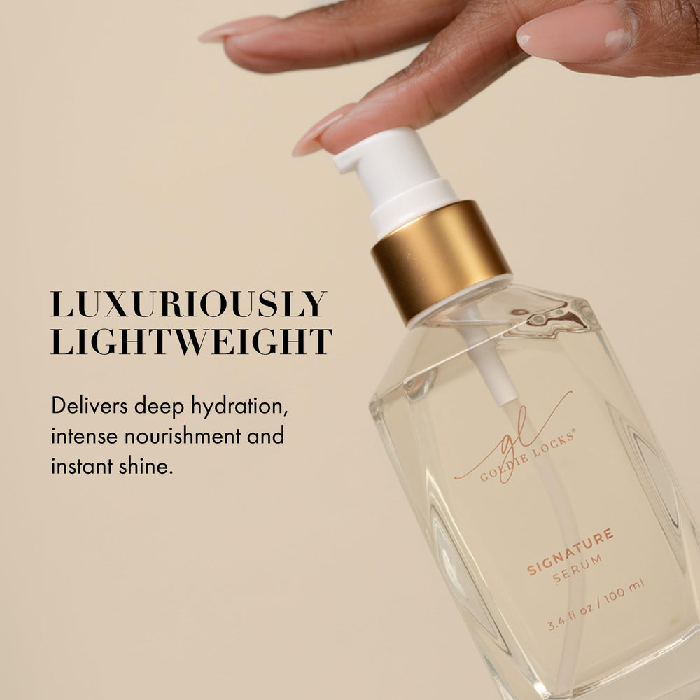 Goldie Locks Signature Serum botanicals highlights biotin and marula oil