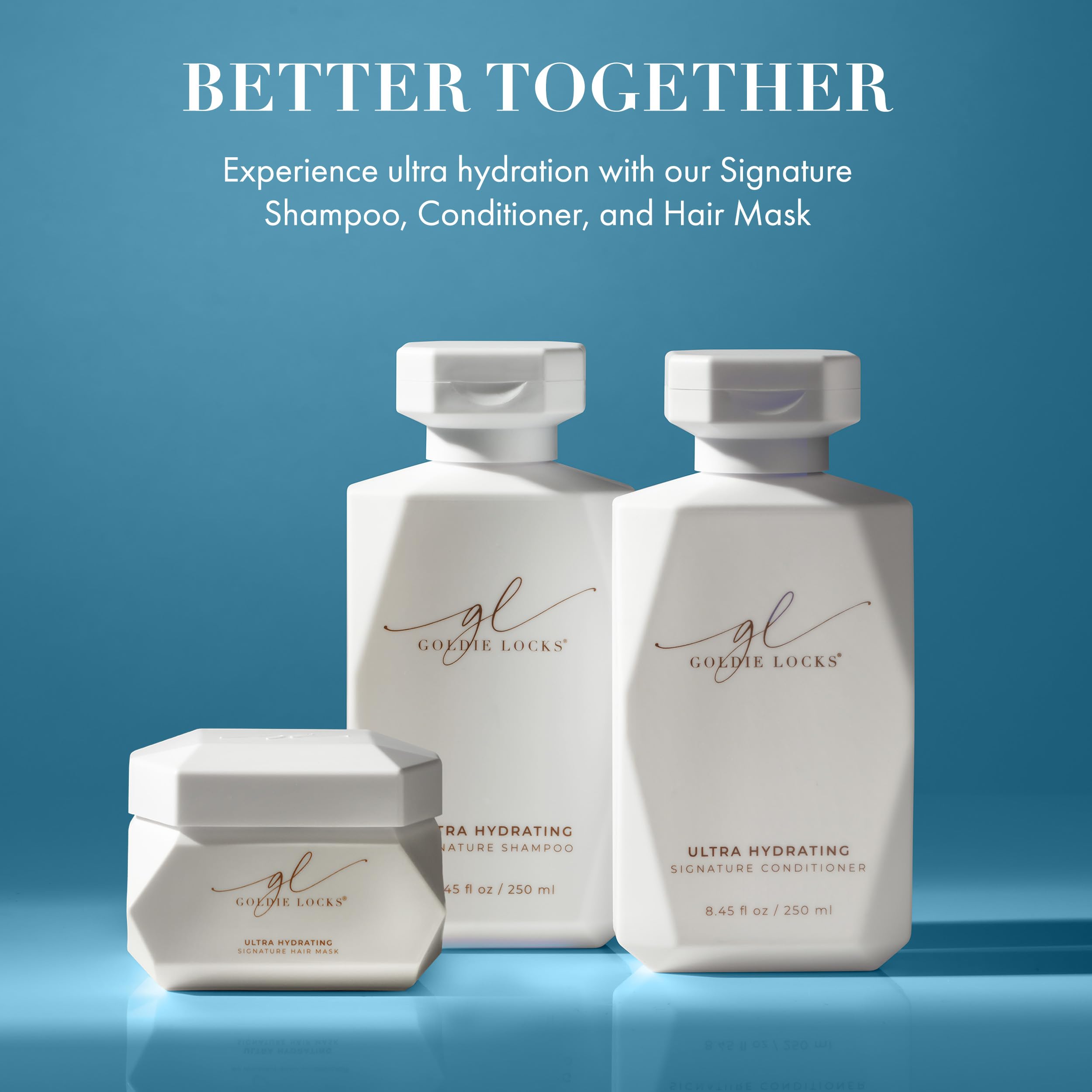 Goldie Locks image emphasizes extensions-safe, color-treated hair care