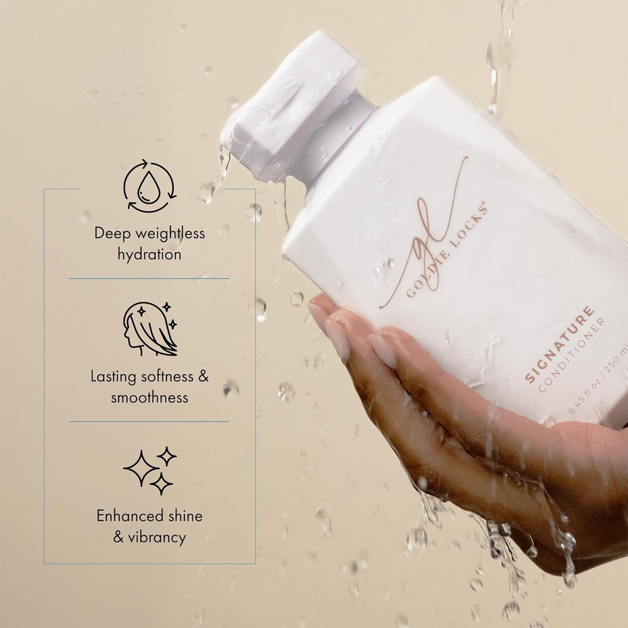 Goldie Locks conditioner vegan and cruelty-free symbol