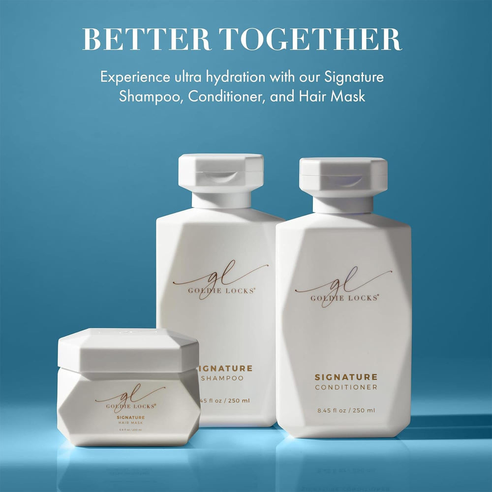 Sulfate-free and protein-free claim visible in clean label close-up on Goldie Locks