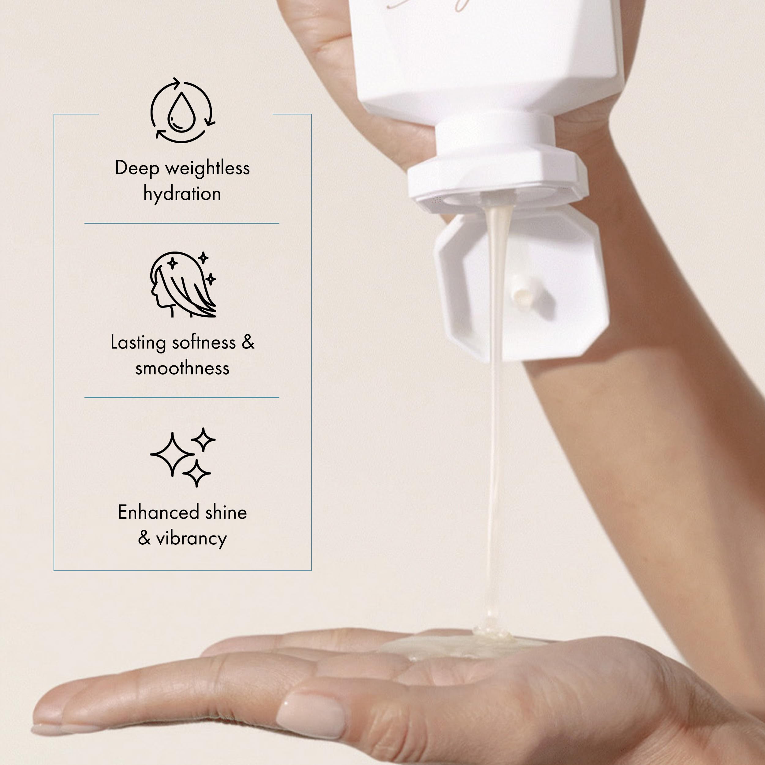 Goldie Locks bottle showing shine-enhancing formula with marula oil and white truffle glow
