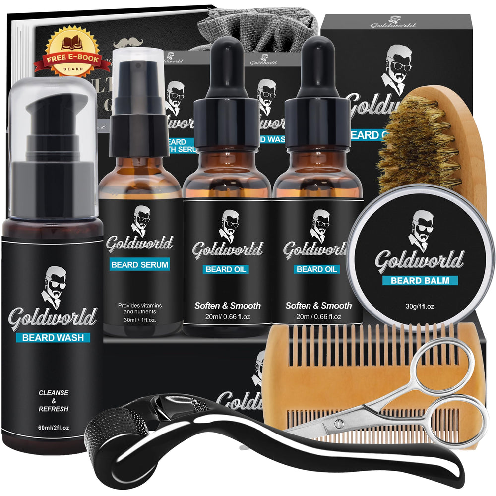 GoldWorld Beard Kit packaging view showcasing full grooming set