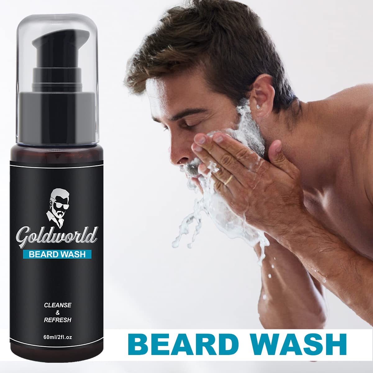 GoldWorld Beard Oil bottle close up highlighting premium conditioning