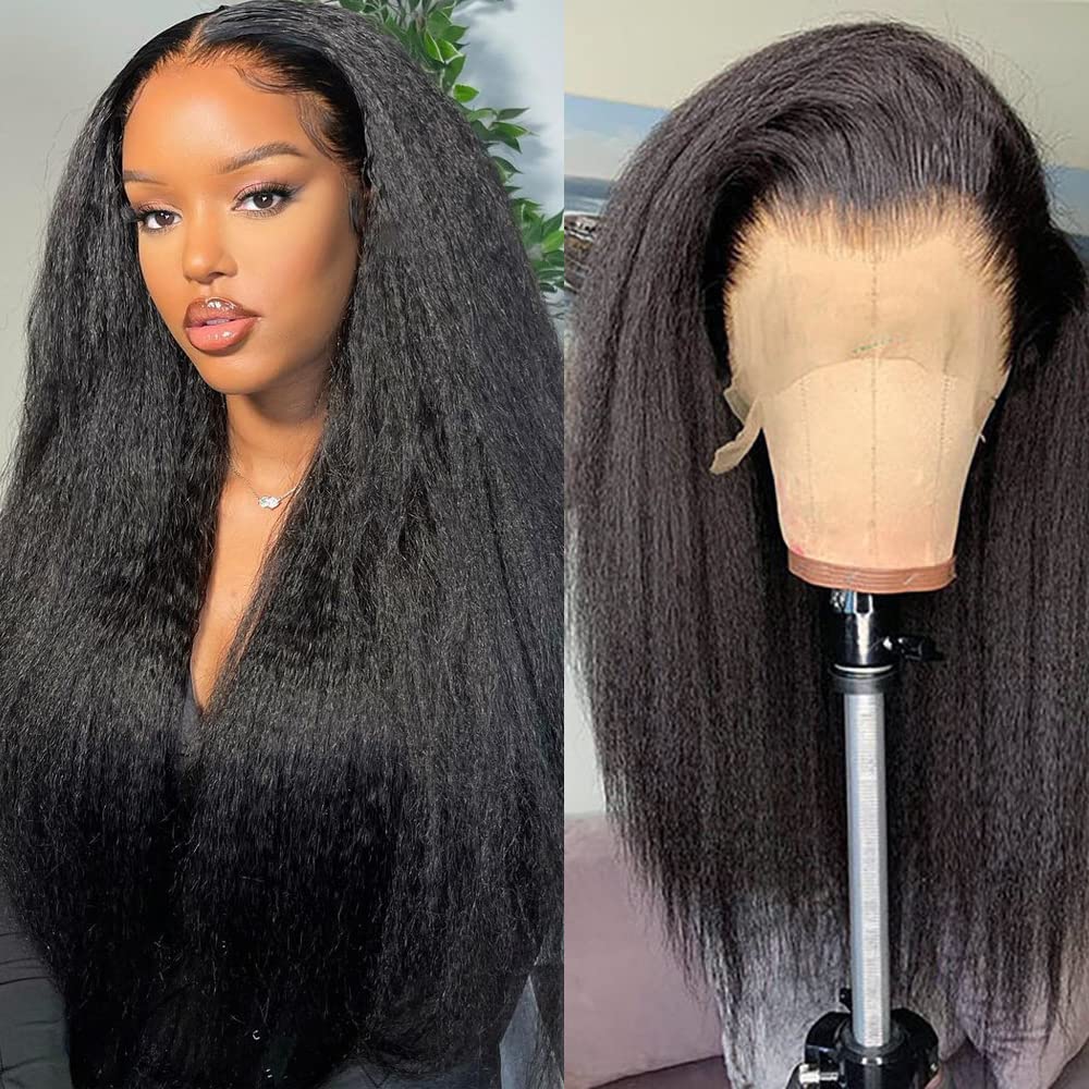 GOLFMAX kinky straight lace front wig with HD lace for natural blend