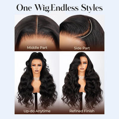 Goliahs HD transparent lace front detail provides an invisible scalp appearance.