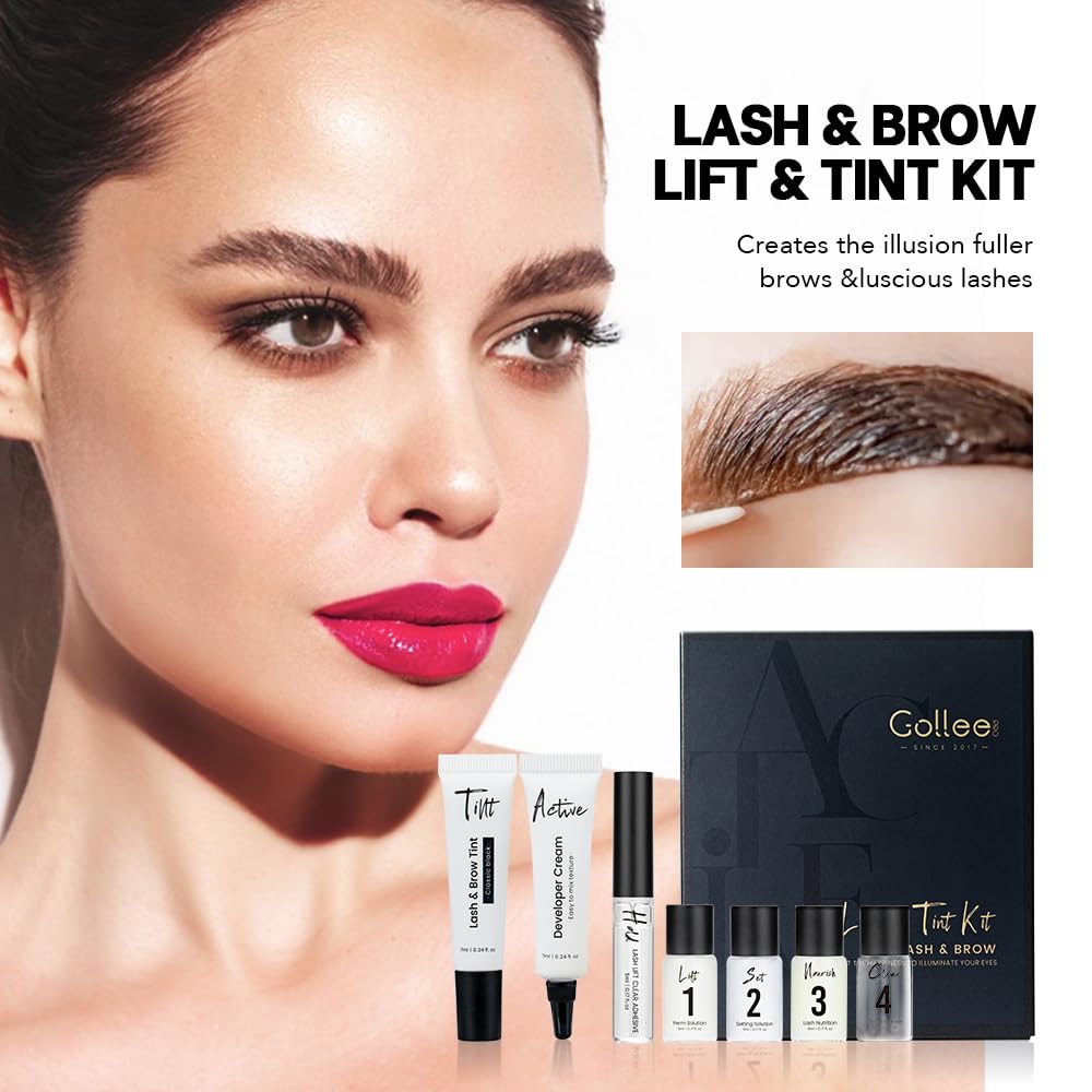 GOLLEE brow lamination color dye provides an even tint for bold brows