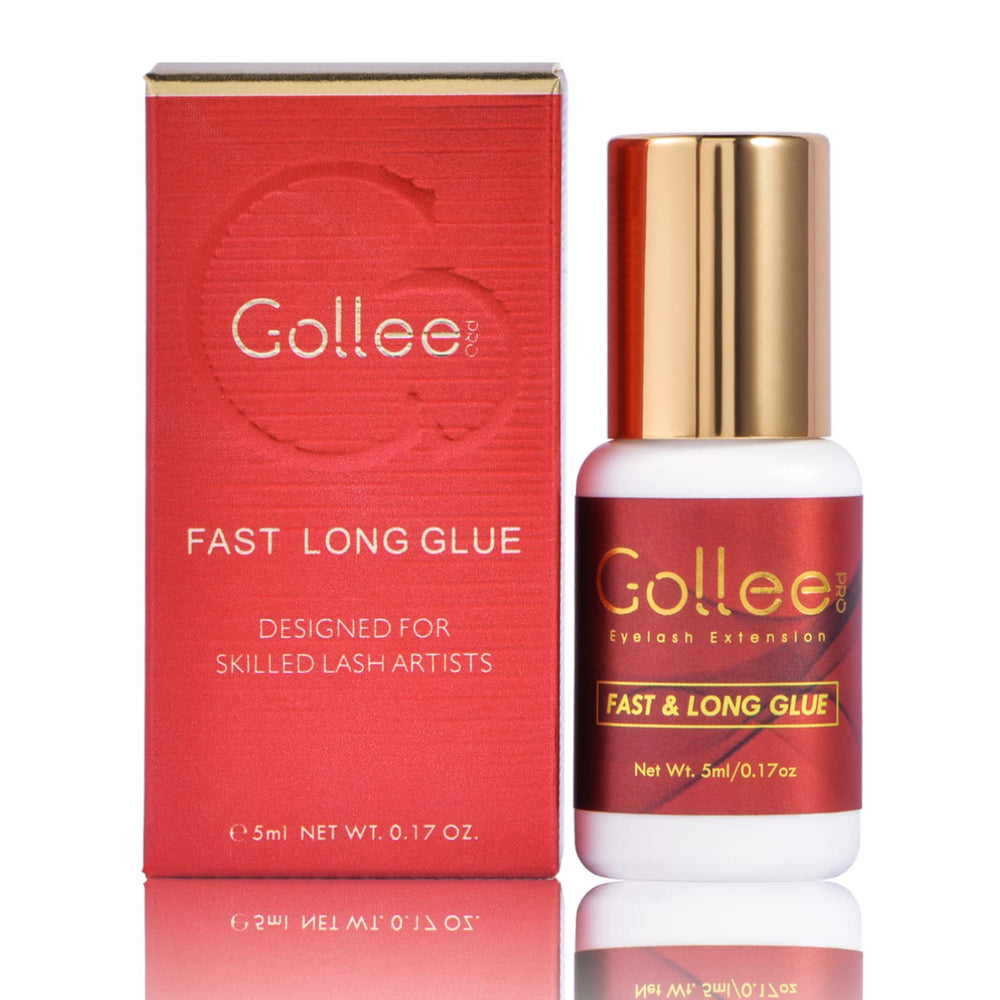 GOLLEEPRO eyelash glue shows long retention and ultra-fast 1-second dry time for salon lashes
