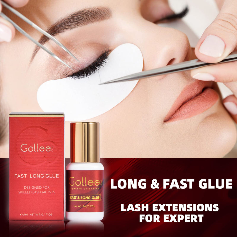 GOLLEEPRO fast-dry lash glue provides reliable 1-second drying for efficient sessions