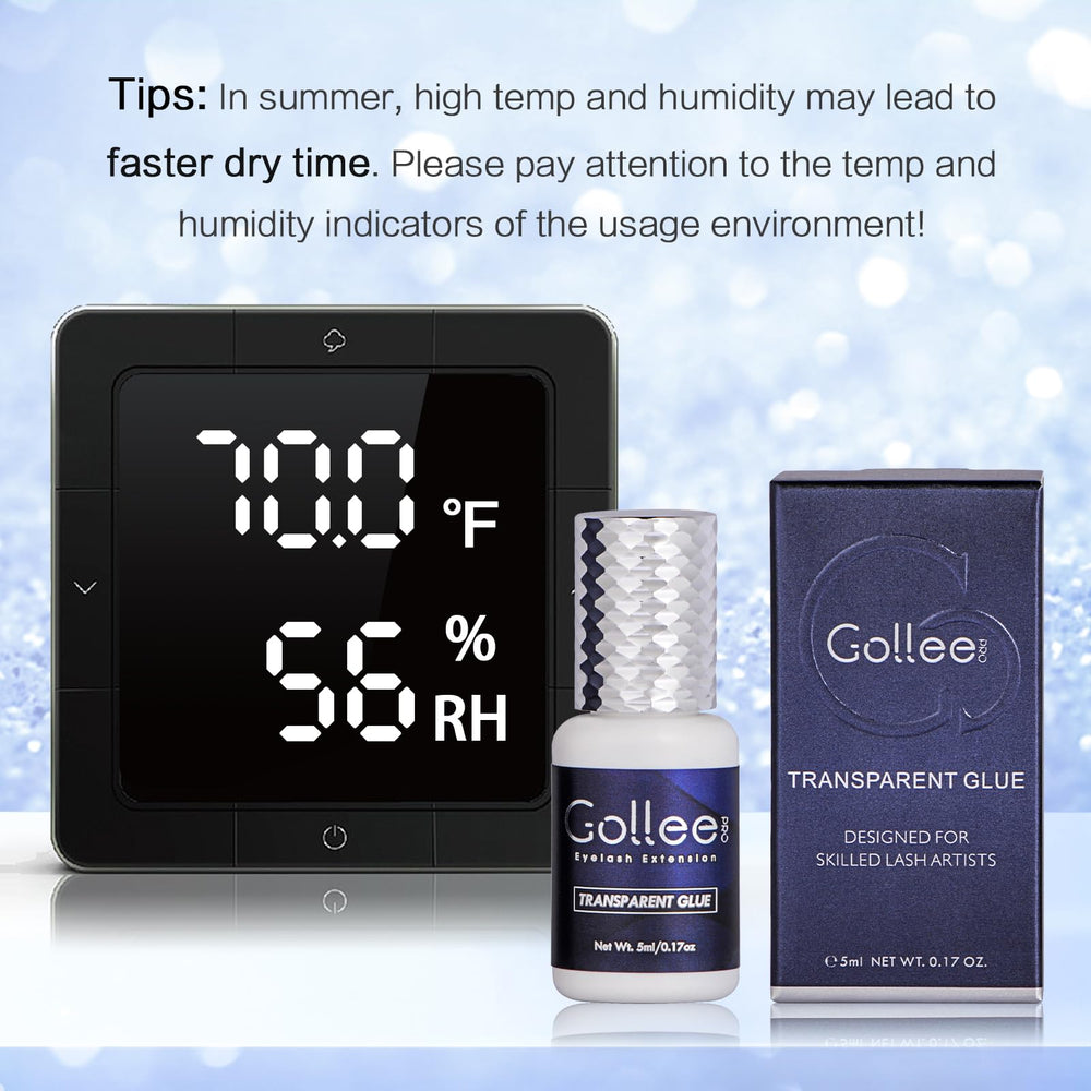 GOLLEEPRO low-stimulus glue appears gentle for sensitive eyes.