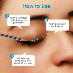 Golrisen Eyelash Serum packaging on display for on-the-go routine.