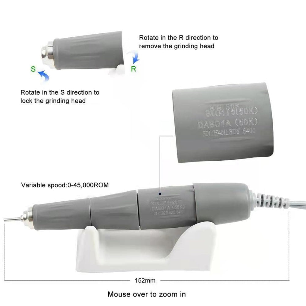 Goluao Nail Drill-210 foot pedal enables hands-free speed control.