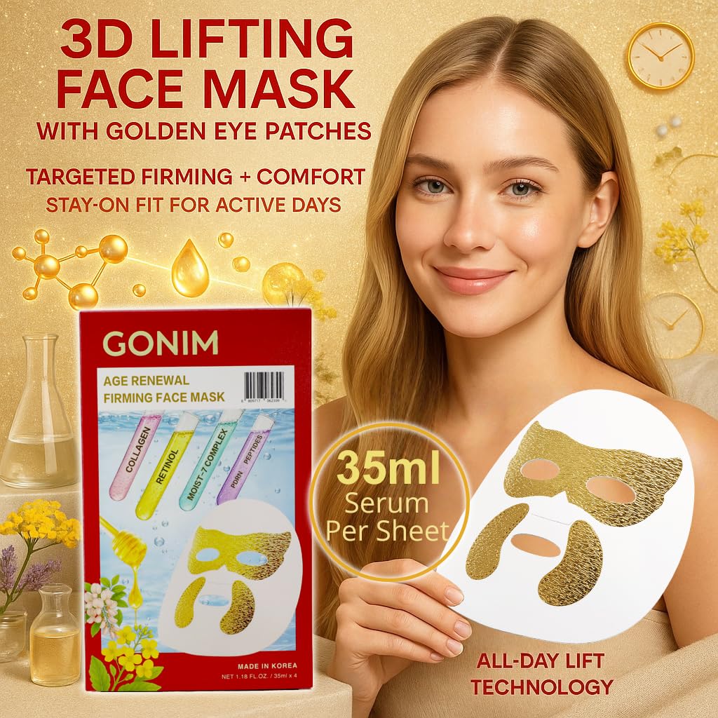 GONIM 3D lift face mask design for a salon-like treatment at home.