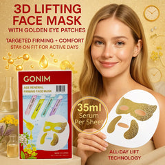 GONIM 3D lift face mask design for a salon-like treatment at home.