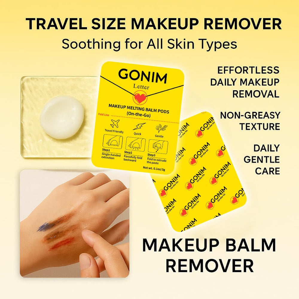 GONIM melting balm activates into oil to dissolve waterproof makeup gently.
