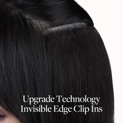 GOO GOO Invisi Edge real human hair closeup showcases smooth, tangle-free texture