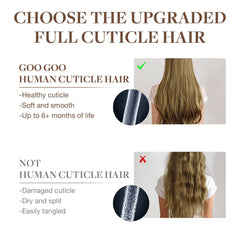 GOO GOO seamless clip-in extensions secured without adhesives